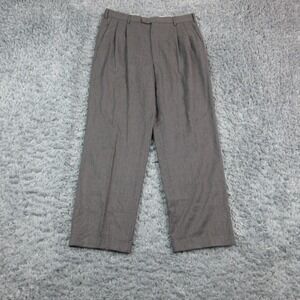 Zanella Dress Pants Mens 33 Gray Bennett Wool Pleated Lined 33x29*